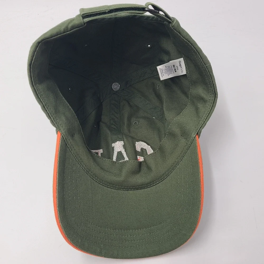 Kids Gap Hat Adjustable S-M Green Orange Logo Baseball Cap Casual Preppy Cotton